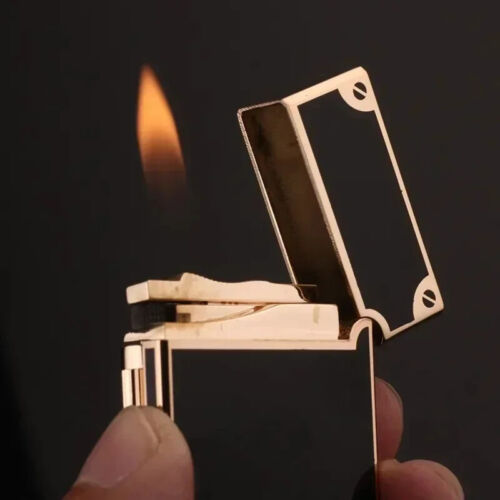 Accendisigari in metallo gonfiabile fiamma aperta lato slittamento accensione gadget fumo - Foto 15 di 34