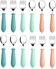 12 Pieces Toddler Utensils Toddler Forks and Spoons, Kids Silverware Stainless