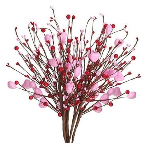 Valentines Day Decorations Valentine's Day Gifts 12 Pcs Artificial Red, Pink