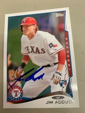 Jim Adduci 2014 Tops Texas Rangers Signed Team Card