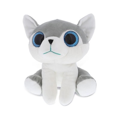 Dollibu Sparkling Big Eye Plush Soft Stuffed Animal Teddy Bear - Small Wolf