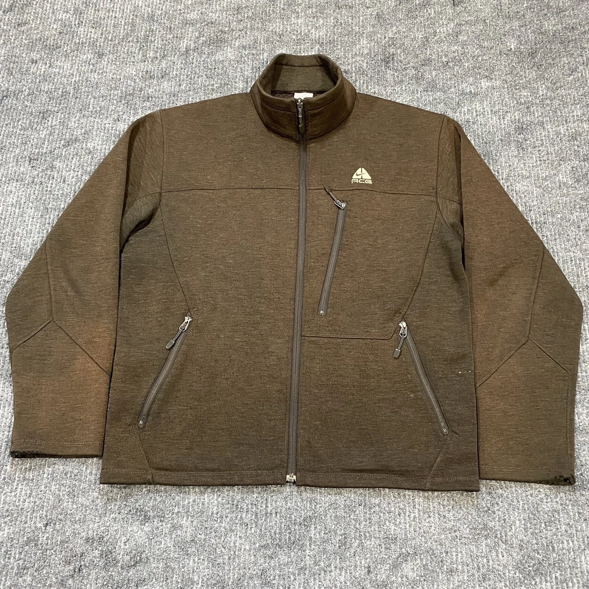 Nike ACG Jacket Mens Medium Therma Fit Zip Up Coat Waffle Full Zip DISTRESSED