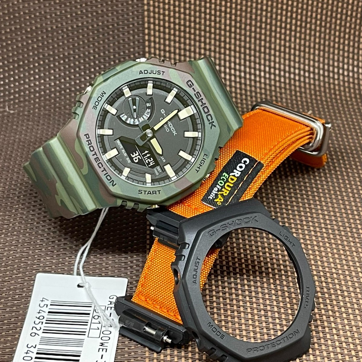 G-SHOCK GA-2100(箱付) Casio G-Shock GAE-2100WE-3A Custom Set Box Orange Cloth Green