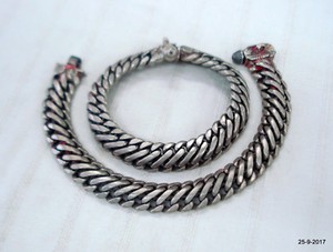 vintage antique tribal old silver anklet feet bracelet ankle chain jewelry