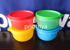 Tupperware Ideal Lit'l Little Bowl 8oz / 250 ml Snack Cup Contenedor Set de 4 Nuevo