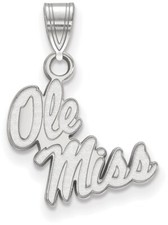 10K White Gold University of Mississippi Small Pendant by LogoArt (1W044UMS)