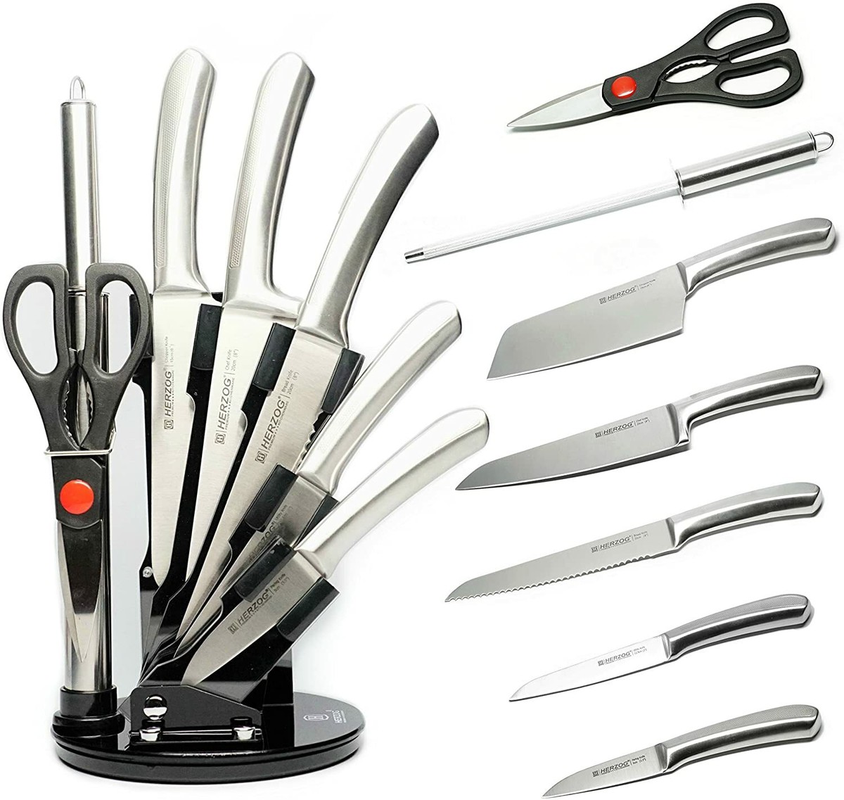 Stainless Steel Knife Set Herzog 8 Piece Pro Imperial Collection