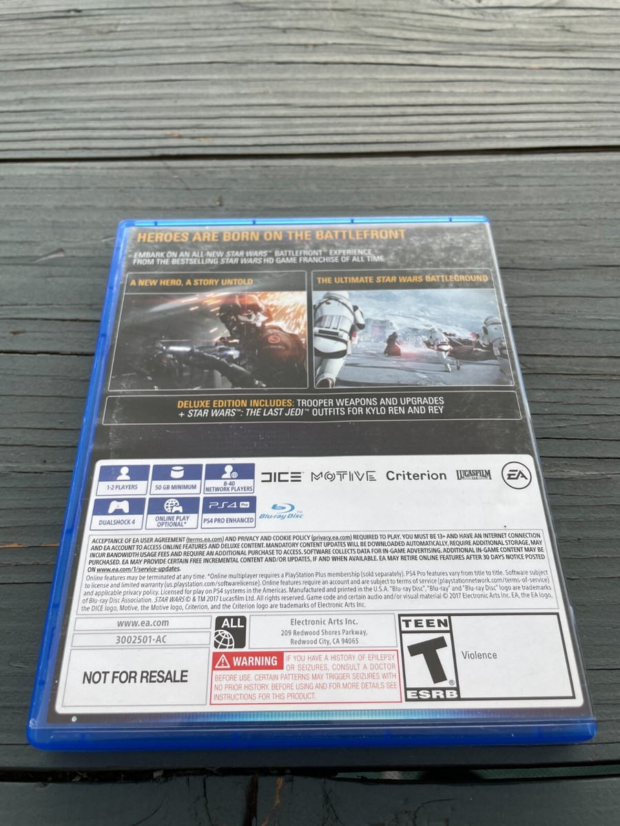 Jeu PS4 Star Wars Battlefront 2 - Elite Trooper Deluxe Edition - Très Bon état - Boîte Et Instructions Incluses