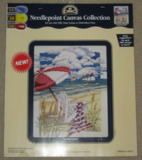 New DMC Needlepoint Canvas Collection "Sunnysidel" 8" x 10" Beach Scene NC022