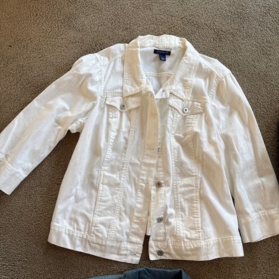 Jean Jackets Size L White, Blue, Burgundy Size XL, Size PXL, Christopher & Banks
