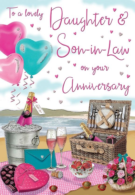 Wedding Anniversary Card - Daughter & Son in Law - Regal Quality NEW