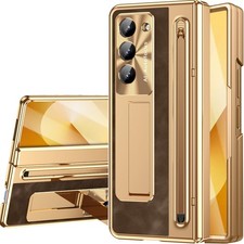 Samsung Galaxy Z Fold 6 Case with S Pen Holder, Kickstand Front Screen Protect