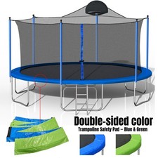 14ft Trampoline with Basketball Hoop and Ladder Adults Kids Outdoor Trampolines