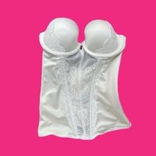Vintage Cassandra White Lace Bustier Corset Top Womens Size 32B
