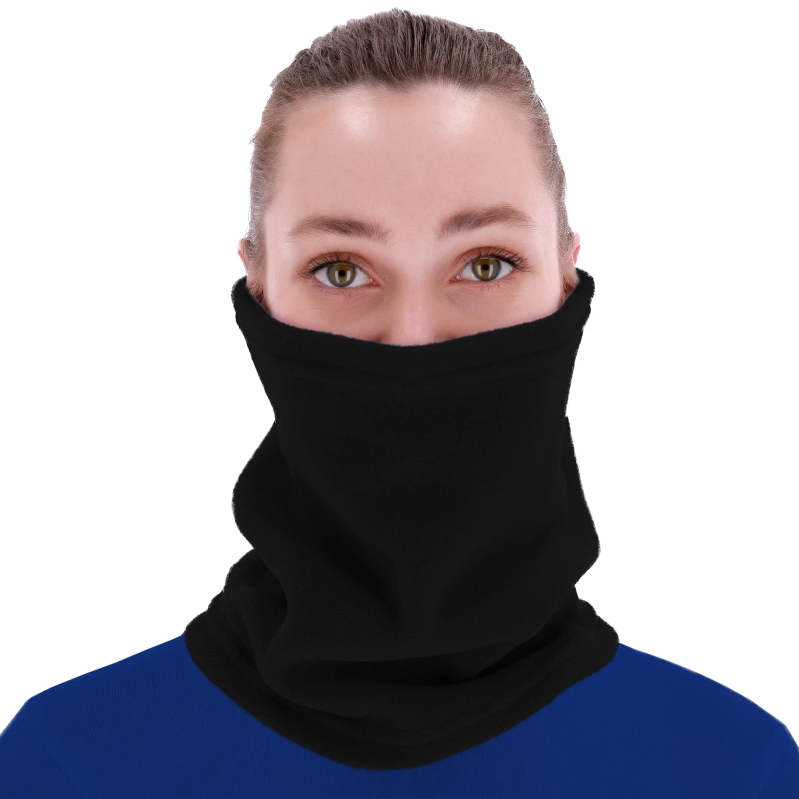 Winter Neck Gaiter for Men & Women - Polartec Fleece Tube Scarf (Black)
