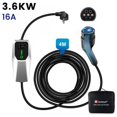 Type 2 Ladegerät 16/32A 3.5-22KW EV EU mobile Ladestation Elektroauto 4/5m CEE 