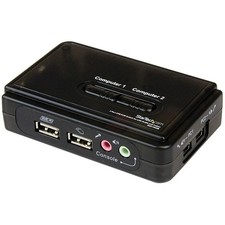 StarTech 2 Port USB KVM Kit with Cables and Audio Switching - KVM / audio switch
