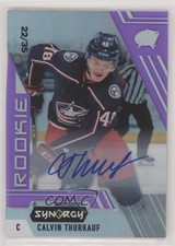2020-21 Upper Deck Synergy Rookie Purple 22/35 Calvin Thurkauf #81 Auto 0gn4