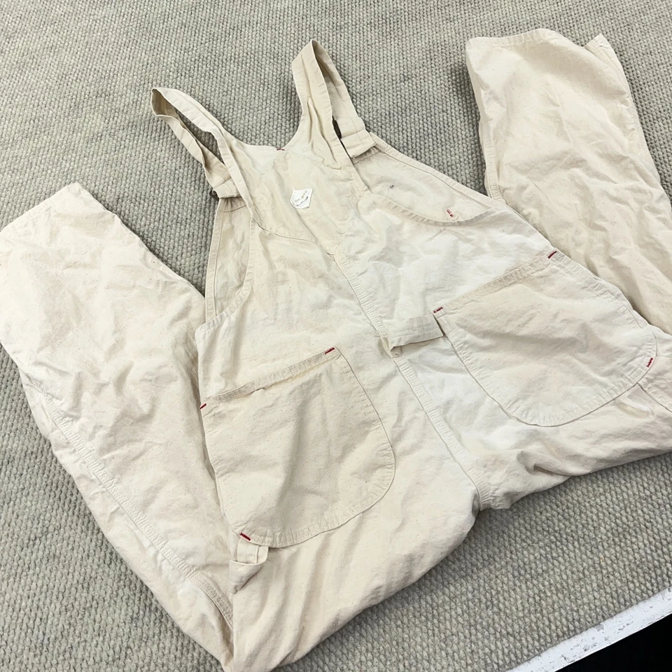 Mono vintage Big Mac baberos hombre 38x28 blanco crema sanforizado carpintero pintor Foto 3 de 4