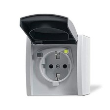 BUSCH JAEGER BJ 3120 EWB-53 FI-schutzkontaktmat VDE0664 grau AP IP 44 Zubehör oc