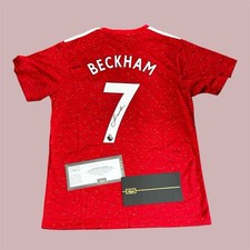 David Beckham Signed Manchester United Home Jersey COA Panini