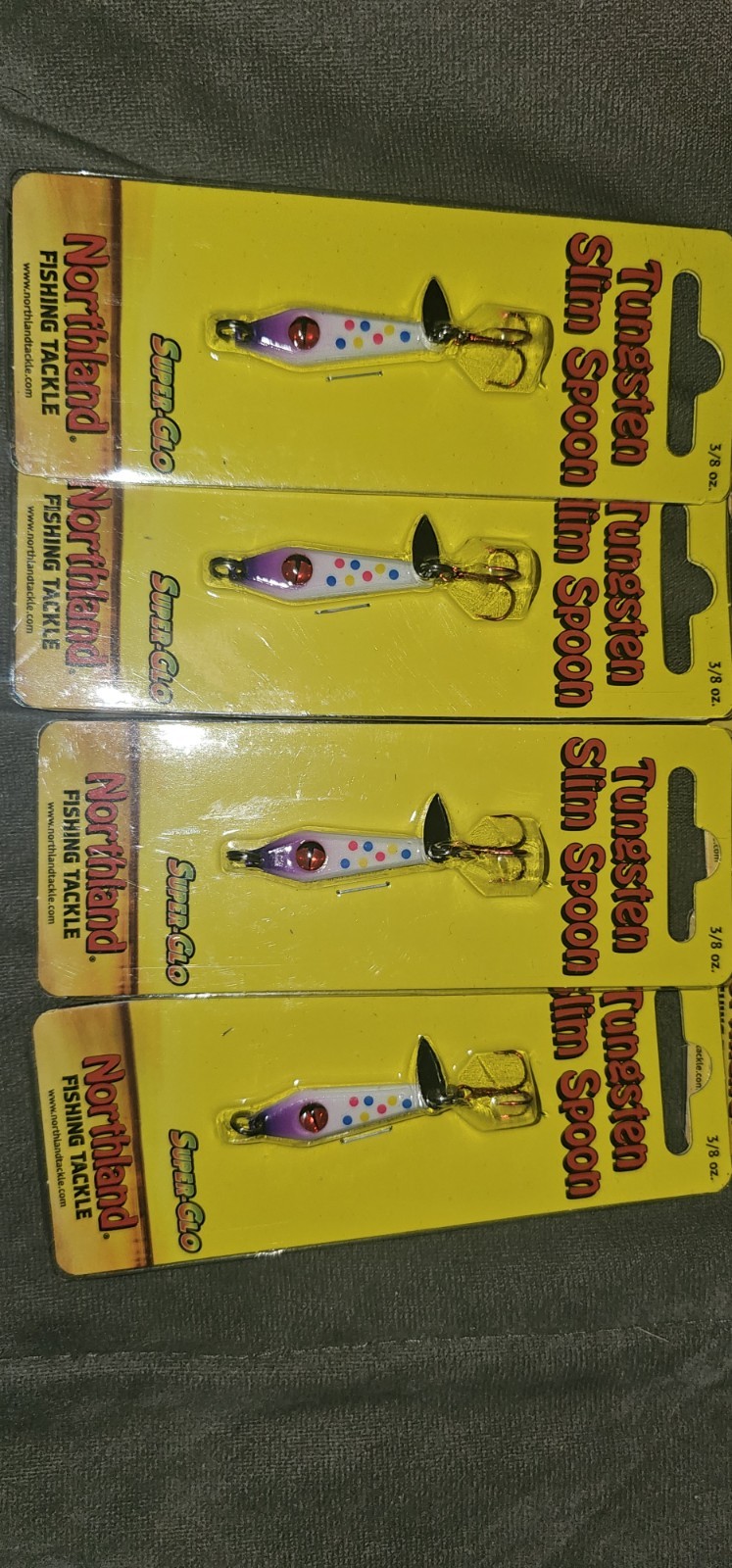 Northland Tungsten Slim Spoons 3 Sizes 1/8  1/4 An 3/8