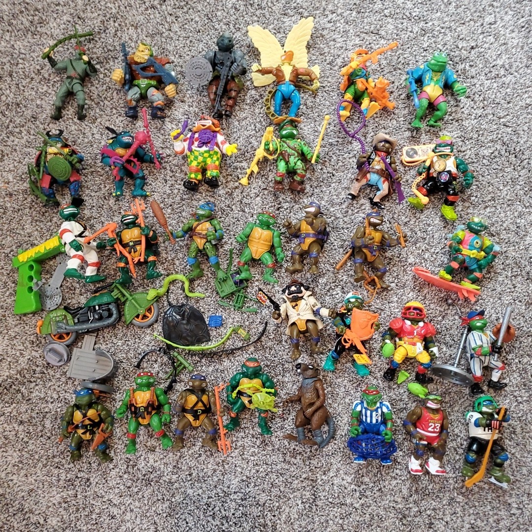 Vintage Teenage Mutant Ninja Turtles 31 Figures,80+Accessori