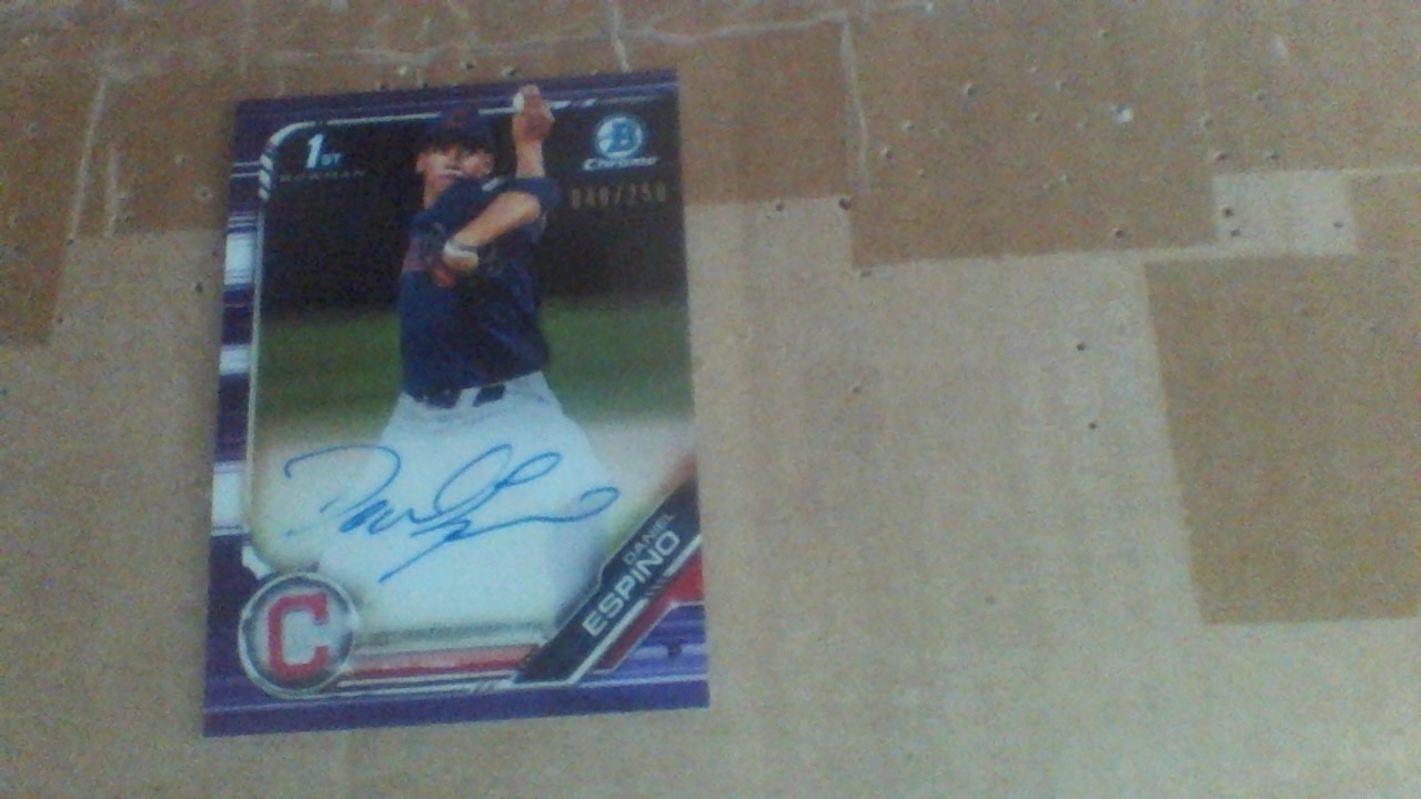 2019 Bowman Draft Chrome Daniel Espino Purple Auto Ref 048/250