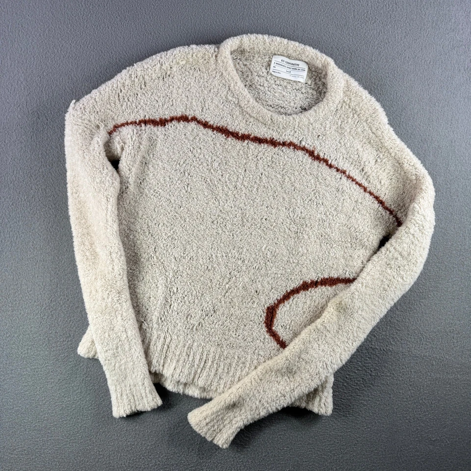 Suéter Rei Cooperative Mezcla Lana Mujer S Beige Marrón Pullover Difuso Acogedor Arte Foto 2 de 4