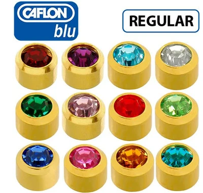 Hypoallergenic Caflon 24ct Gold Plated 4mm Crystal Ear Piercing Studs Earrings