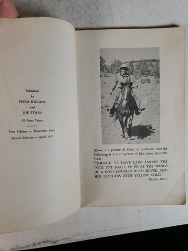 Pecos' Poems by Pecos Higgins and Joe Evans SIGNED by Both (1957 - 2nd Edition) - Picture 7 of 8