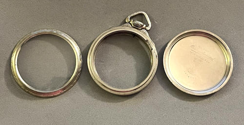 ILLINOIS BUNN SPECIAL # 28 Keystone 14K White Gold Filled Pocket Watch Case Only - Picture 2 of 9