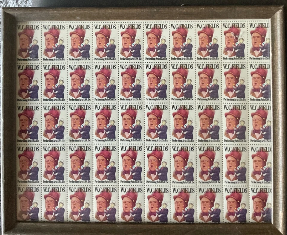 LEGENDS OF THE WEST USPS 1993 .29 CENT & WC Fields 1979 15 cent sheets framed - Image 2 of 3