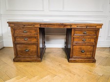 An Antique Style Pine Partners Deep Twin Pedestal Desk ~Delivery Available~