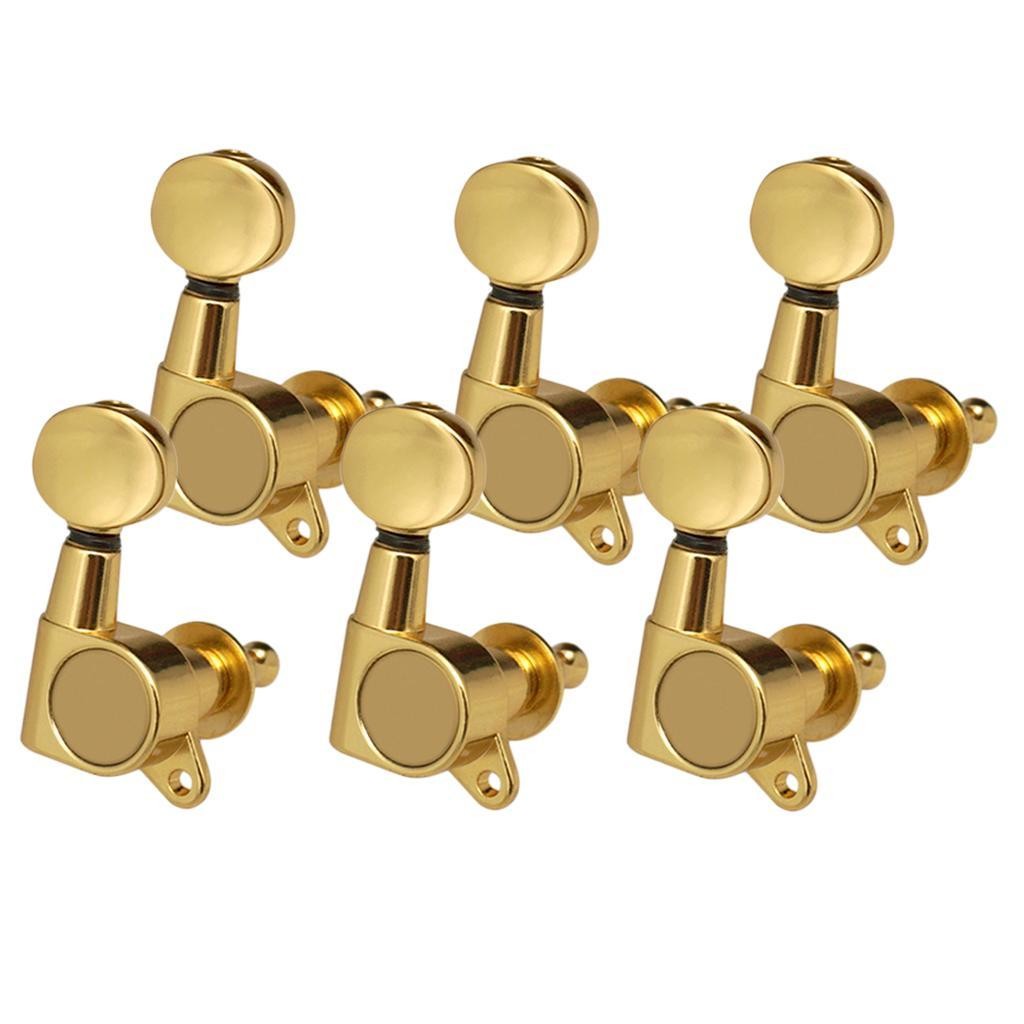 String Tuning PEGs Bouton Rond Fermé Pour Guitare Acoustique 6R Or