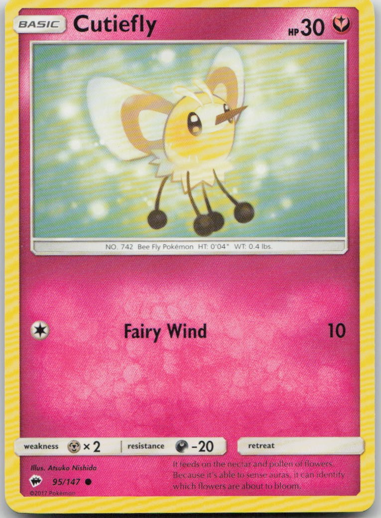 Cutiefly 95/147 Burning Shadows Common Pokemon HP