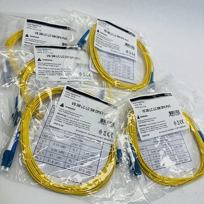 (LOT OF 5)  LEGRAND 810-LL7-009 3M VALUE SINGLE-MODE LC-LC DUPLEX FIBER CABLE