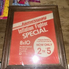 New In Plastic Vtg 8x10 Inflation Fighter Special Jamesway Wood Frame!