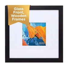 Kiera Grace Classic Langford Wooden Picture Frame, 14" x 14", Black