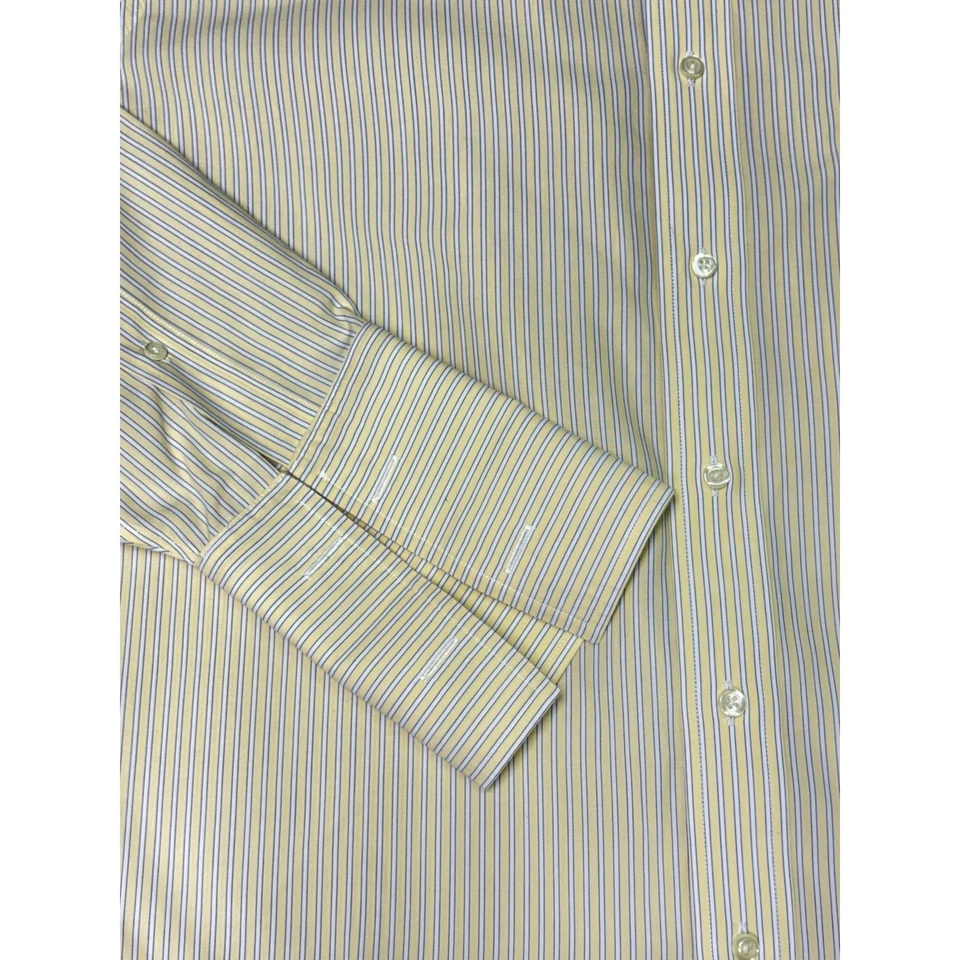 Puño francés Brooks Brothers para hombre ajuste tradicional a rayas con botones 16 1/2 35 Foto 3 de 4