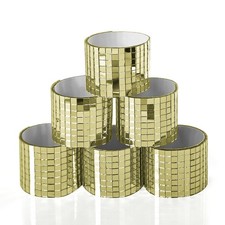 6 Pack Self-Adhesive Glass Mirror Mosaic Tiles 2364 Pieces Small Square Mirror T