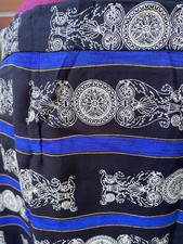 Vintage CHAUS Women  s Size 12 Wrap Skirt Knee -length Blue Black EUC