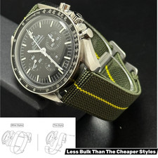 No Pass French Marine Nationale Elastic Parachute Watch Strap Green Yellow
