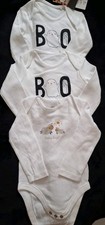 3 x Long Sleeved Cotton Vests. 6-9 Months. BNWT