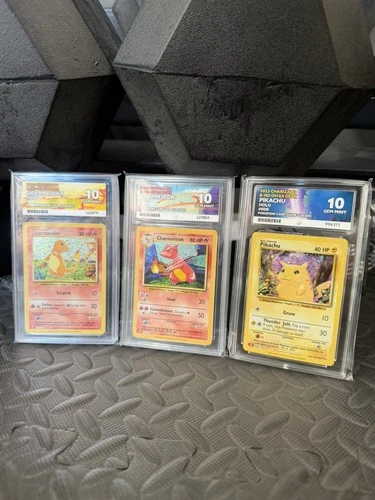 Charmander 001 Charmeleon 002 Pikachu 008/034 CLC Holos PERFECT SUBS ACE 10 x3