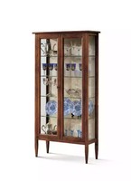 Vitrinen Glas Schrank Braun Wohnzimmer Holz Anrichte Luxus MöBel Italien