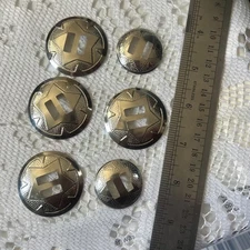 6 Pc Silver Western Round Double Slotted Conchos Stud Saddle Tack 1”-1.5” Craft