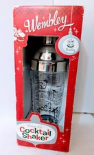 Wembley Vintage Style Cocktail Shaker Classic Recipe New In Box