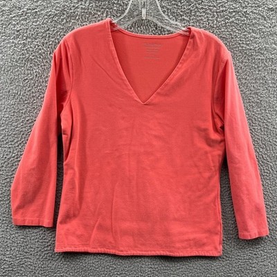 Womens Minimalist Top M Rust Stretch Capsule Wardrobe Layering Essential Tee