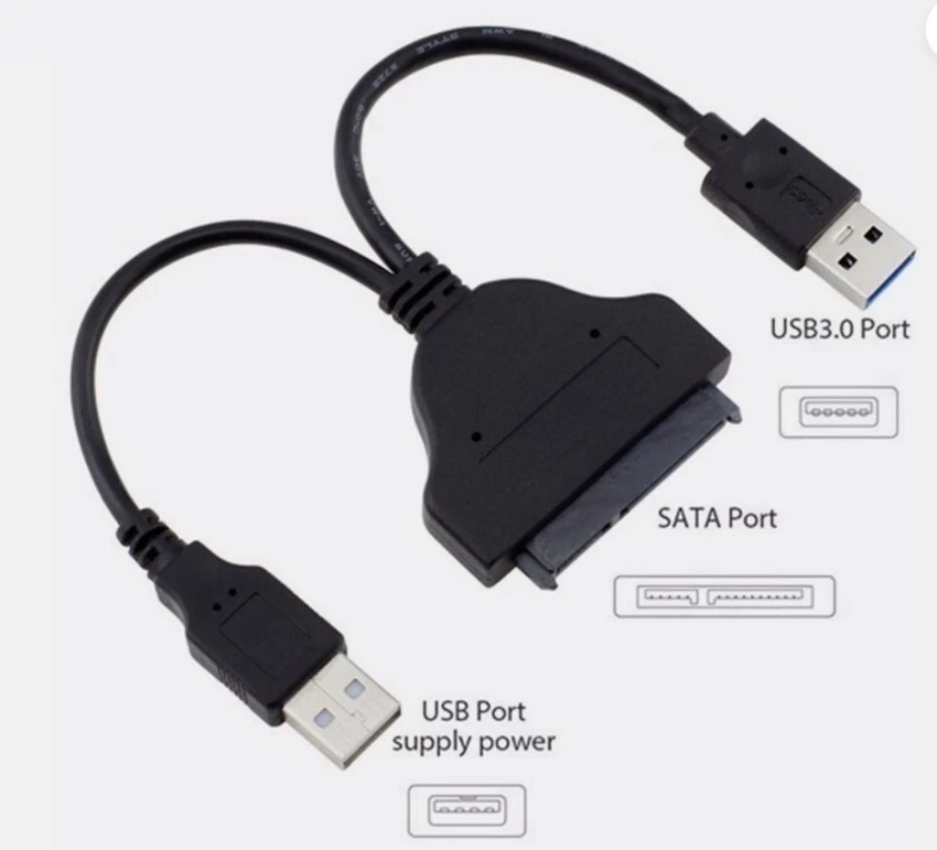 USB3.0 to SATA 7+15 22-Pin Adapter Cable Cord For 2.5" HDD SSD Hard Disk Drive - Image 4 of 4